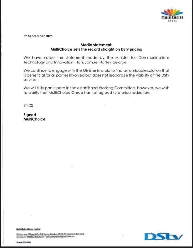 MultiChoice Denies Agreement on DStv Price Cut 