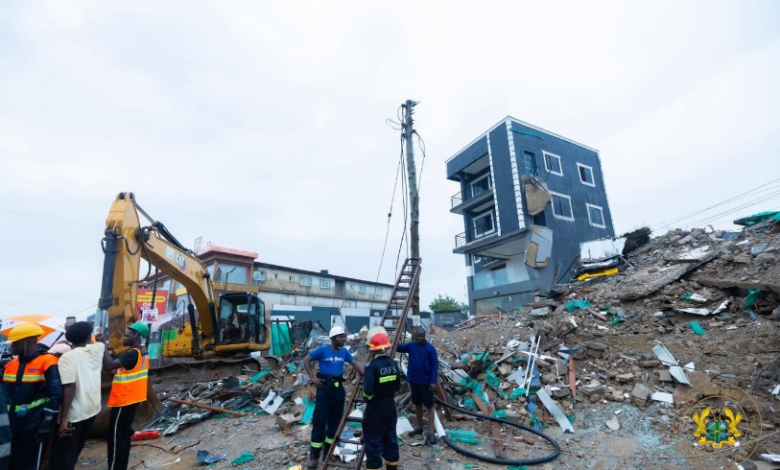 Two Feared Dead as Three-Storey Building Collapses in Accra